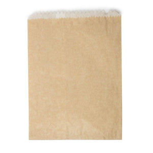 1 Long Brown Greaseproof Lined Paper Bags 140mm x 178mm - Packware