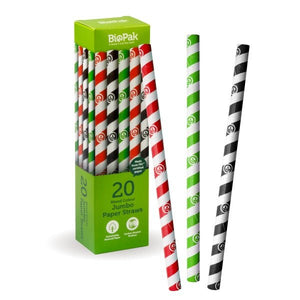 10 Pack - 10mm Mixed Jumbo BioStraws - Packware