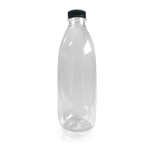 1000ml Round Clear PET Plastic Bottles with Tamper Evident Lids (Round) - Packware