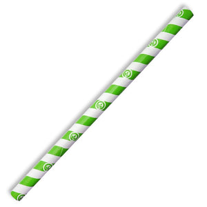 10mm Jumbo Green Stripe BioStraw - Packware