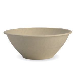 40oz Natural Bagasse Bowl - Eco-Friendly, Microwave & Oven Safe