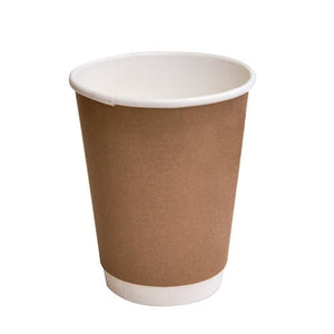 12 OZ PLA Coated DW Cup/Brown Print 500pc/ctn - Packware