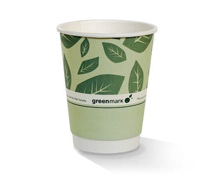 12 OZ PLA Coated DW Cup/Green Print 500pc/ctn - Packware