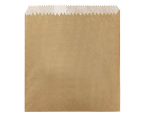 1/2 Square Greaseproof Lined Bag - Brown - 145x140mm - Packware