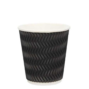 12oz Ripple Wall Coffee Cups - Black - Packware