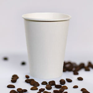 12oz Single Wall Coffee Cups with PE Lining - Plain White - Packware