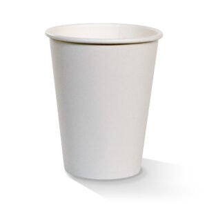 12oz Single Wall Coffee Cups with PE Lining - Plain White - Packware