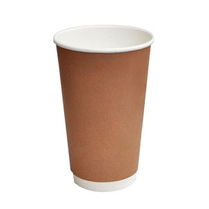 16 OZ PLA Coated DW Cup/Brown Print 500pc/ctn - Packware