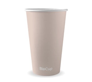 16oz Aqueous Coated Hot Paper BioCup, Stone - BioPak - Packware