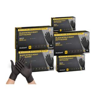 Shield Right Black Nitrile XtraGuard Disposable Gloves Heavy Duty