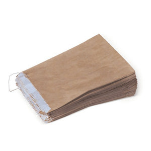 2 Long Greaseproof Lined Brown Bags | 235x180mm - Packware