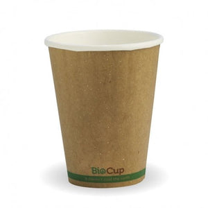 255ml / 8oz (80mm) Kraft Green Stripe Double Wall BioCup - Packware