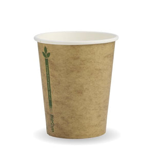 280ml / 8oz (80mm) Kraft Green Line Single Wall BioCup - Packware