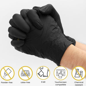 Shield Right Black Nitrile XtraGuard Disposable Gloves Heavy Duty