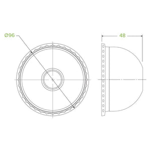 300 - 700ml Clear Dome 22mm HOLE - Packware