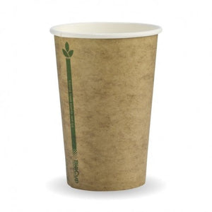 320ml / 10oz (80mm) Kraft Green Line Single Wall BioCup - Packware