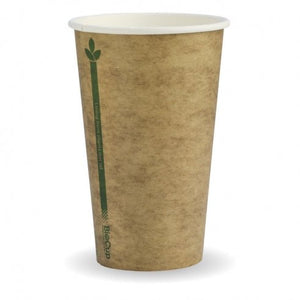 350ml / 12oz (80mm) Kraft Green Line SingleWall BioCup - Packware