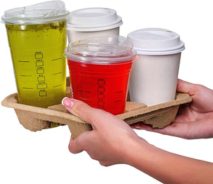 4 - Cup Drink Carriers 300 Pack - Biodegradable - Packware