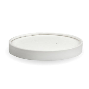 430 - 950ml / 12 - 32oz BioBowl White Paper Lid - Packware