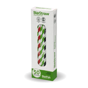 50 Pack - 6mm Mixed Regular Straws - Packware