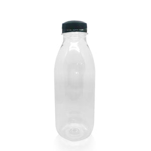 500ml Round Bottles Clear PET Plastic With 38mm Lids Tamper Evident - Packware