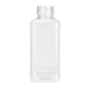 500ml Square Bottles Clear PET Plastic With Tamper Evident Lids - Packware