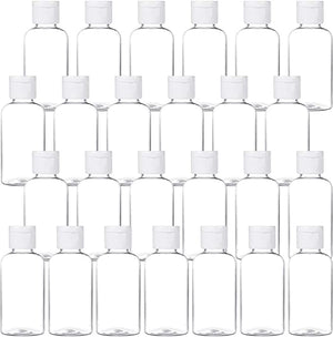 50ml Mini Bottle Plastic Clear Reusable With Lids - 50QTY - Packware