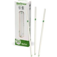 6mm White Regular Straws - 50pk - Packware