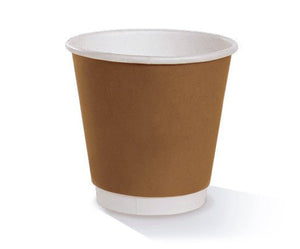 8 OZ PLA Coated DW Cup/Brown Print 90mm 500pc/ctn - Packware