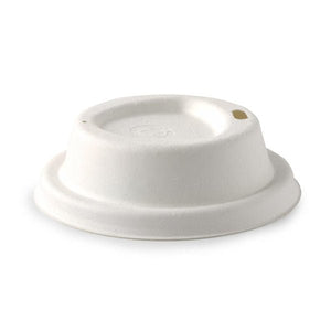 80mm Pulp Coffee Lids - white - Packware