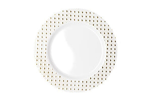 260mm Heavy Duty Dinner Plate With Gold Dot Rim