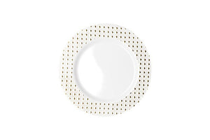 190mm Heavy Duty Lunch Plate With Gold Dot Rim