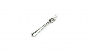 Stainless Steel Look Heavy Duty Plastic Silver Fork