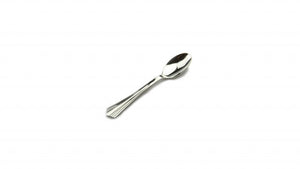 Stainless Steel Look Heavy Duty Plastic Silver Spoon