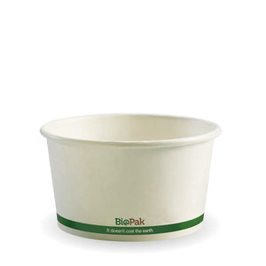 Biopak 12oz/355ml White Paper Salad/Soup Bowl - Packware