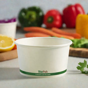 Biopak 12oz/355ml White Paper Salad/Soup Bowl - Packware