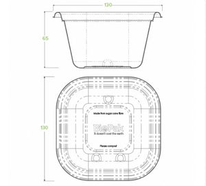 BioPak 480ml Natural Sugarcane Takeaway Base - Packware