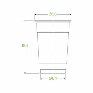 BioPak Clear Cup 700ml Box Of 1000 - Packware