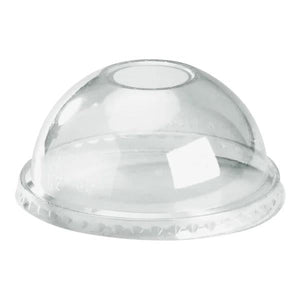 BioPak Dome Lid 96mm Round Hole Fits 300 - 700ml BioPak Cups (C - 96D(B)) - Packware