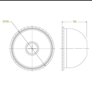 BioPak Dome Lid 96mm X Slotted Fits 300 - 700ml Biopak Cups (C - 96D(X)) - Packware