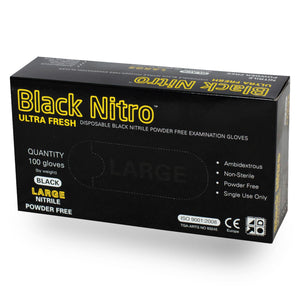 Black Nitrile Powder Free Disposable Gloves - Heavy Duty - Packware