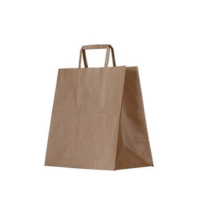 Brown Kraft Bag with Flat Paper Handle - Size 305x305x175mm - Packware