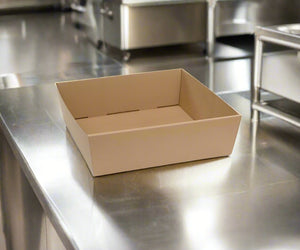 Brown Square Catering Tray - Small - 180x180x80 mm (QTY - 100) - Packware