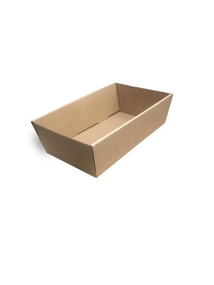 Catering Trays - Small - Brown 255X155X80mm With Kraft LIDS - Qty 50 - Packware