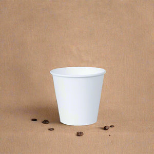 Coffee Cup 8oz White Single Wall Squat Style 90mm - Packware