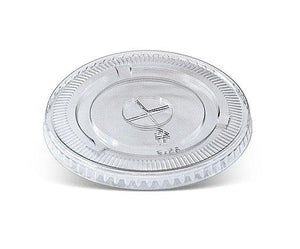 Crystal Clear PET Plastic Flat Lids with Straw Slot for Milkshake Cups - Packware