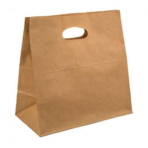 Die Cut Brown Kraft Paper Bag | 280mm x 280mm x 150mm | Pack of 500 | Eco - Friendly and Durable - Packware