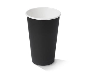 Disposable Black 16oz Hot Beverage Cups Single Wall - 90mm - Packware