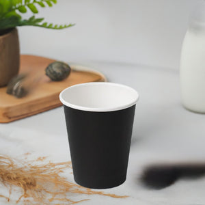 Disposable Black 8oz Hot Beverage Cups Single Wall Black 8oz - 80mm - Packware