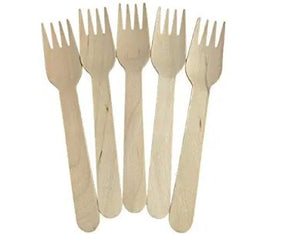 Eco - Friendly Wooden Forks - Biodegradable & Compostable - 16cm Length - Packware